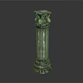 Classical Carved Stone Column With Decorative Capital And Intricate Texture Details