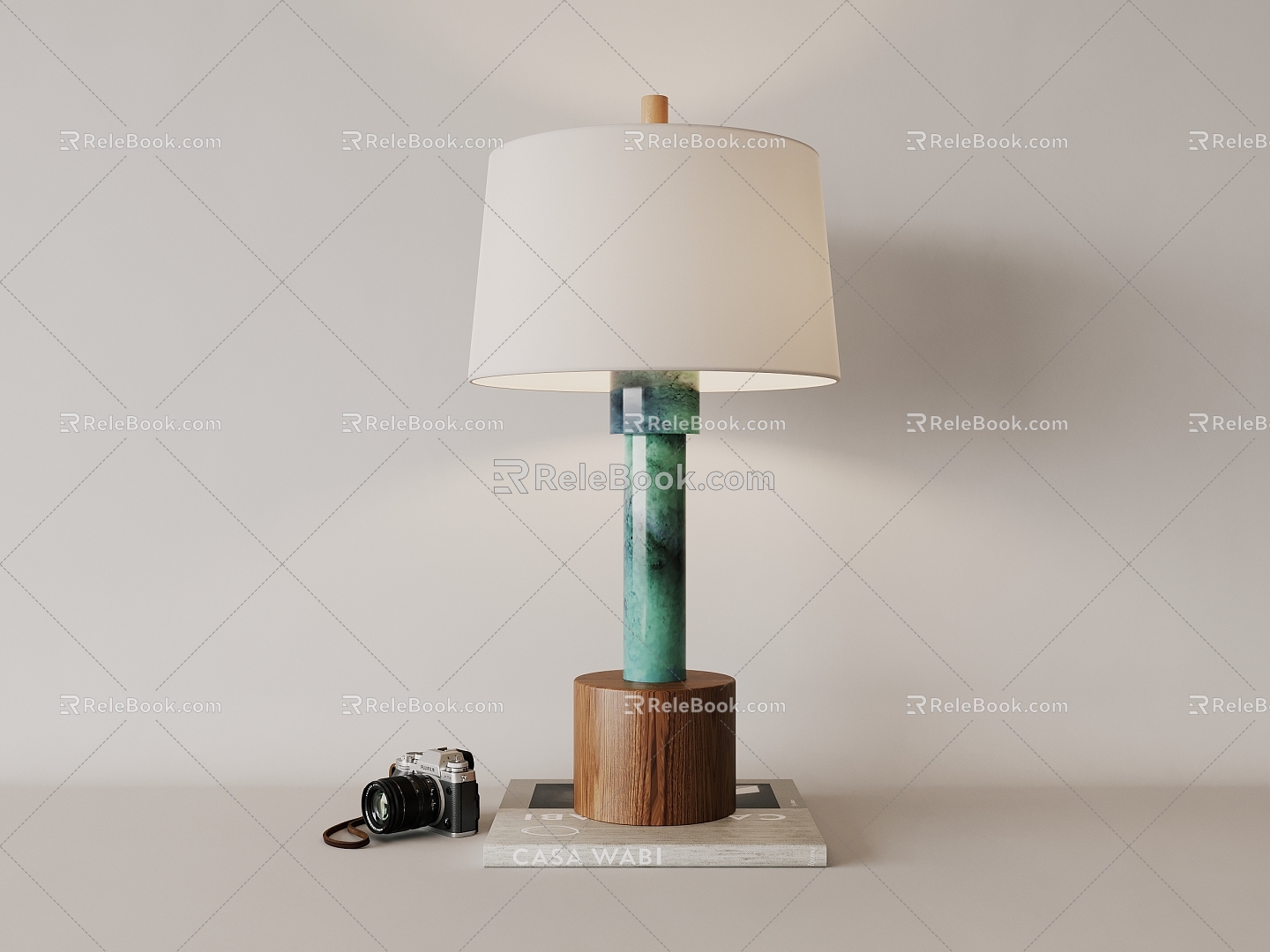 Quiet solid wood table lamp model