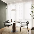 Modern Dining Table and Chair Combination 3d model