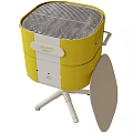 ALPENY Yellow Portable Kitchen Grill Appliance With White Stand And Foldable Lid