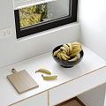 Fruit Plate Banana Chopping Board Chopping Board Fruit Socket Desktop Decorative Ornaments 3d model