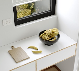 Fruit Plate Banana Chopping Board Chopping Board Fruit Socket Desktop Decorative Ornaments 3d model