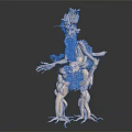 Game Movie Character With Mythical Twisted Limbs And Root Like Base Design