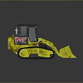 Yellow Toy Bulldozer Model With PWR Logo Tracks And Muddy Bucket Design