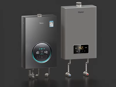 Kitchen Appliances Midea Haier Gray Instant Water Heaters With Digital Display And Temperature Control 3d model