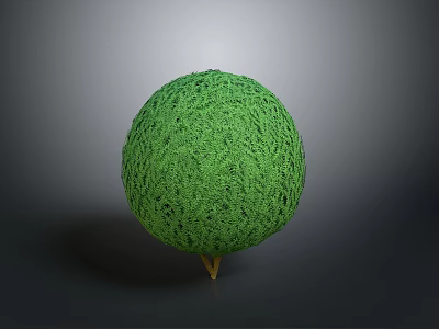 Green Spherical Ornamental Plant With Small Stand For Home Indoor Decoration 3d model