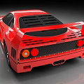 Red Sports Car With Sleek Body And Glossy Exterior