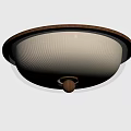 Elegant Modern Round Wooden Frame Ceiling Light With White Striped Lampshade 3d model