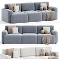 Modern Upholstered Sectional Sofa with Decorative Pillows Soft Throw Blanket and Comfortable Design 3d model