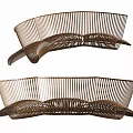 Unique Modern Curved Landscape Seats With Metal Slats For Outdoor Spaces