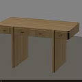 Modern Light Wood Desk With Four Drawers And Simple Design