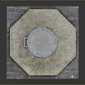 Traditional Stone Structure With Circular Top Octagonal Base Platform Small Square Opening And Moss Details 3d model