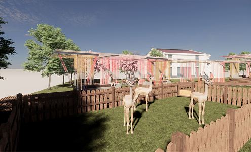 Modern Farm Corridor Ranch 3d model