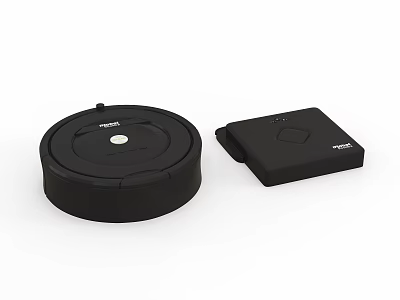 Smart Robot Vacuum Cleaner With Charging Dock Black Design For Efficient Home Cleaning 3d model