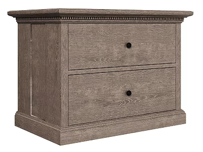 Stylish Wooden Bedside Table With Two Drawers And Simple Modern Design 3d model