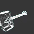Mythical Weapon Hammer With Intricate Celtic Knot Carvings And Leather Wrapped Handle