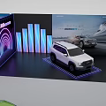 Colorful Car Models On Display Stands With Exhibition Setup And Different Hues