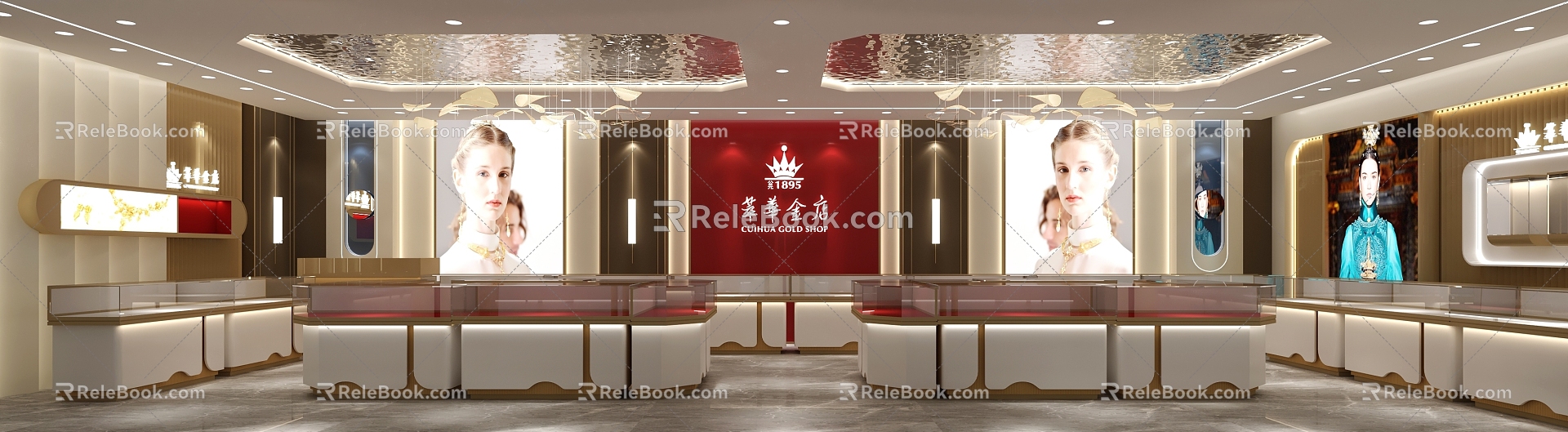 Light Luxury Jewelry Store Suihua Gold Store 3d model