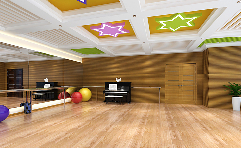 Modern Dance Room 3d model