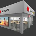 Modern door head Huawei mobile phone store door head appearance 3d model