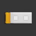 Yellow School Bus Cartoon Model With White Roof Black Stripes Headlights And Windows