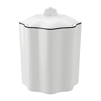 Modern White Storage Container With Lid And Geometric Design For Home Use 3d model