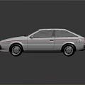 Silver Two Door Coupe Car With Red Stripe Classic Design Details