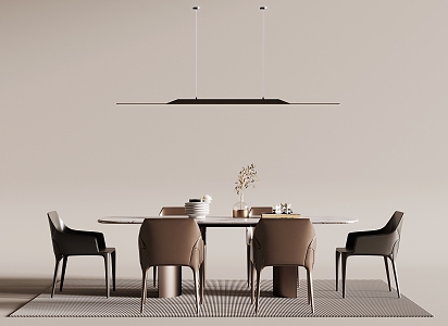 Dining table and chair chandelier 3d model