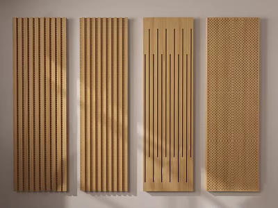 Wooden Wall Panels With Various Textured Designs For Modern Interior Decor 3d model