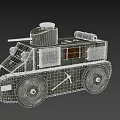 Vintage Military Tank With Tracks Wheels Turret And Gun Barrel Design