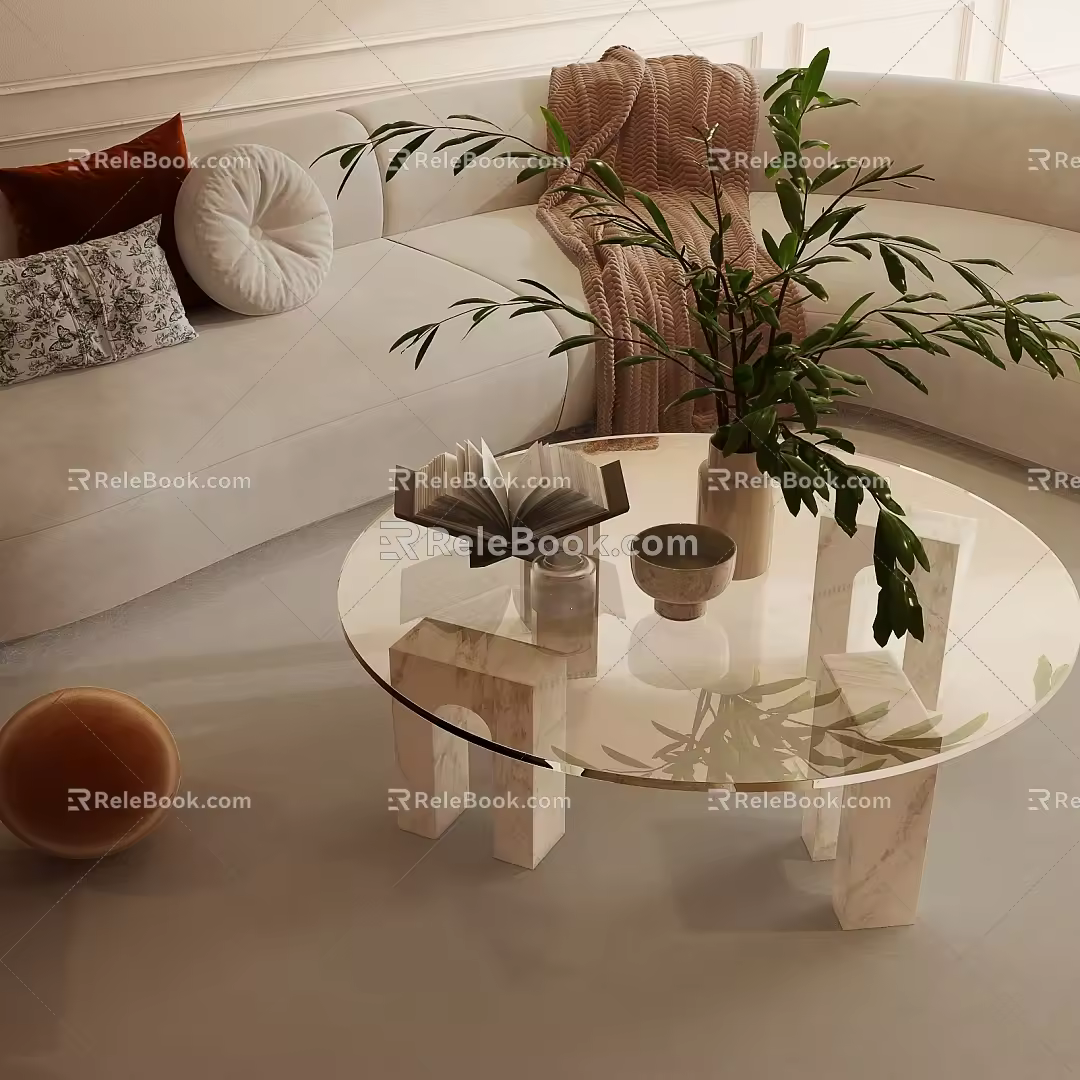 Modern Sofa Coffee Table Italian Sofa Coffee Table Sofa Coffee Table Combination 3d model