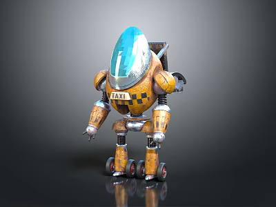 Industrial robot, unicycle robot, two-wheeled robot, robot, robotic assistant, small robot, robot butler, machine butler, character 3d model