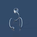 Silver Metal Spring Shaped Household Holder With Spiral Top Curved Legs On Dark Background