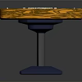 Fun Entertainment Table with Dominoes on Green Surface Yellow Edge and Blue Base