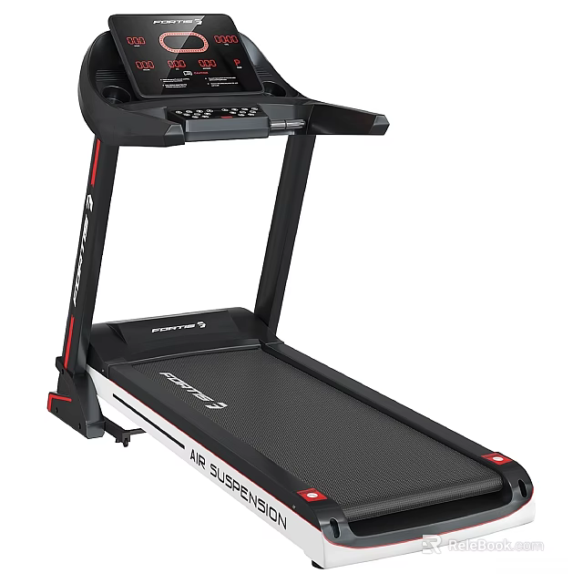 Electric Home Fitness Treadmill with Digital Display and Running Belt 3d model 