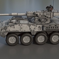 Armored Vehicle Stryker Armored Transport Vehicle Armored Carrier Launcher Light Infantry Fighting Vehicle Low Face Number Low Model Simple Model Game Sub-era Movie and TV Level 3d model