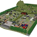 Operations Centre Surrounded By Green Vegetation Buildings And Square In Layout Design