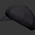 Gray Fabric Octagonal Hat on Gradient Gray Background with Classic Design 3d model