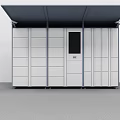 Public Facility Yellow Storage Locker Featuring Gray Covered Top Side Panels And Multiple Compartments 3d model
