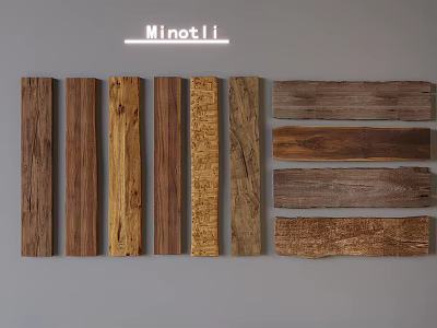 Minotli Stone Wood Various Wooden Planks Display With Different Textures And Colors 3d model