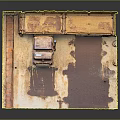 Vintage Rusty Metal Furniture Piece With Aged Distressed Surface And Cabinet Design