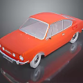 Orange Classic Sedan 3D Render With Smooth Body And Reflection Effects 3d model