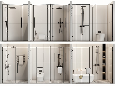 Modern Shower Room Very Narrow Shower Room Shower Room Shower Partition Shower Head Toilet model