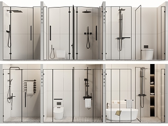 Modern Shower Room Very Narrow Shower Room Shower Room Shower Partition Shower Head Toilet 3d model