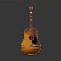 Vintage Acoustic Guitar Featuring Orange Brown Wooden Body And Steel Strings For Home Musical Life