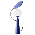 Modern Design Table Lamp With Blue Cone Base And White Spherical Lampshade 3d model