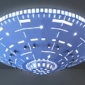 Modern Blue Circular Ceiling Light With Geometric Pattern And LED Lighting 3d model