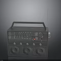Vintage Electronic Radio With Silver Body Antenna Tuning Dial Knobs And Speakers