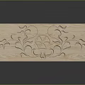 Floral Carved Wooden Panel With Intricate Leaf Flower Designs And Natural Wood Texture