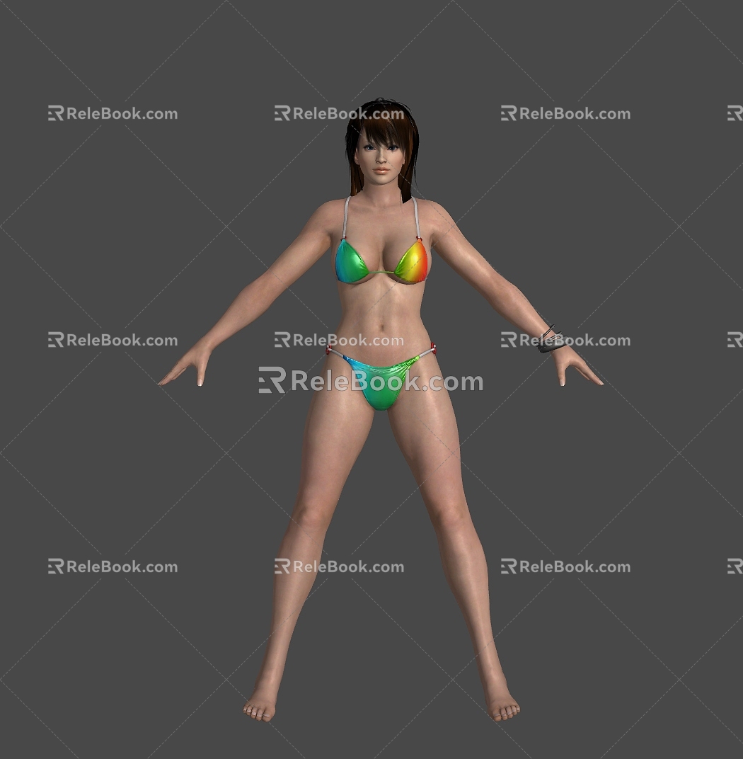 Swimwear beauty beauty girl woman women swimwear sexy bikini shoes student girl fashion can do action 3d model